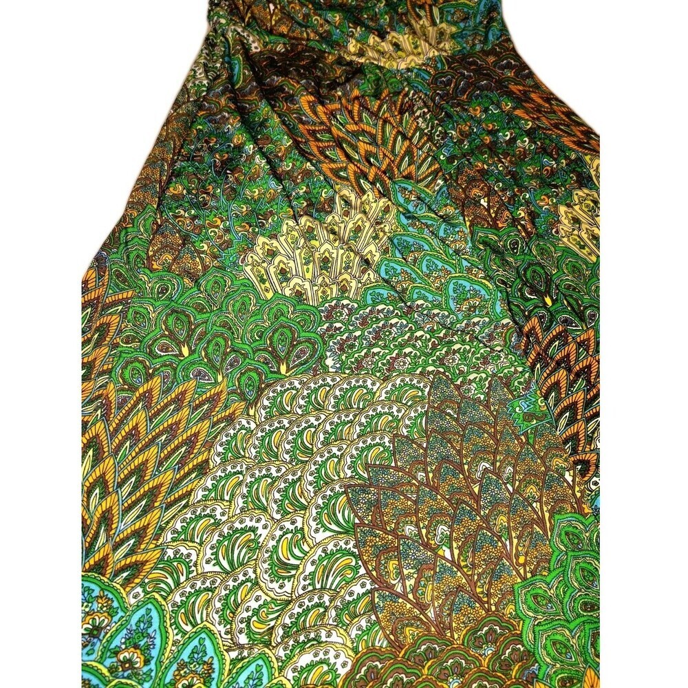 Cristinalove Peacock Paisley Halter Mini Dress Green Brown Boho Small - Picture 13 of 13